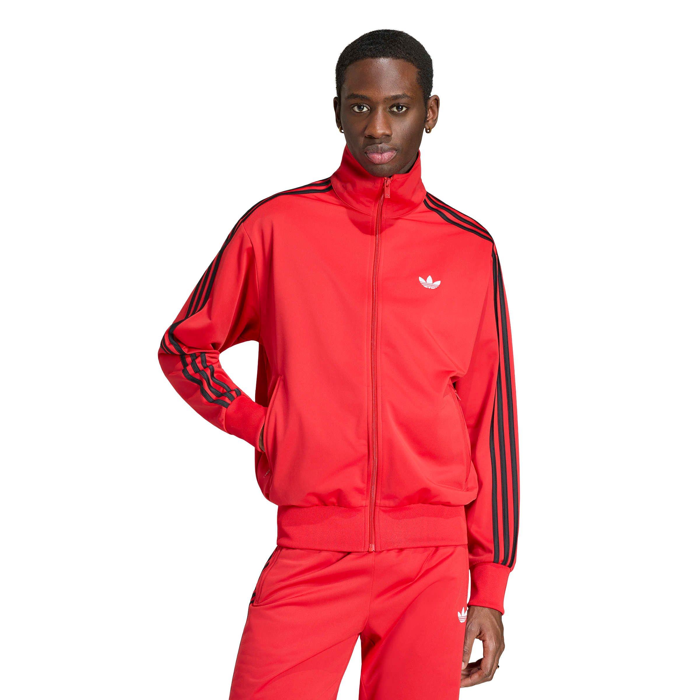 adidas Originals Men's Firebird Track Top - Red/Black - RED/BLACK